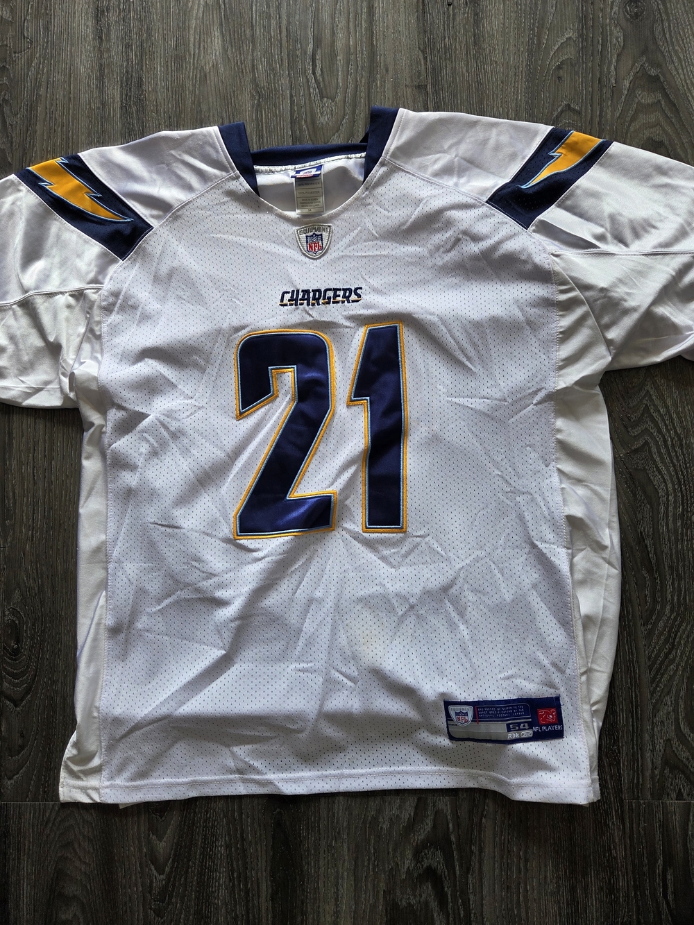 NFL Chargers #21 White Men's Jersey